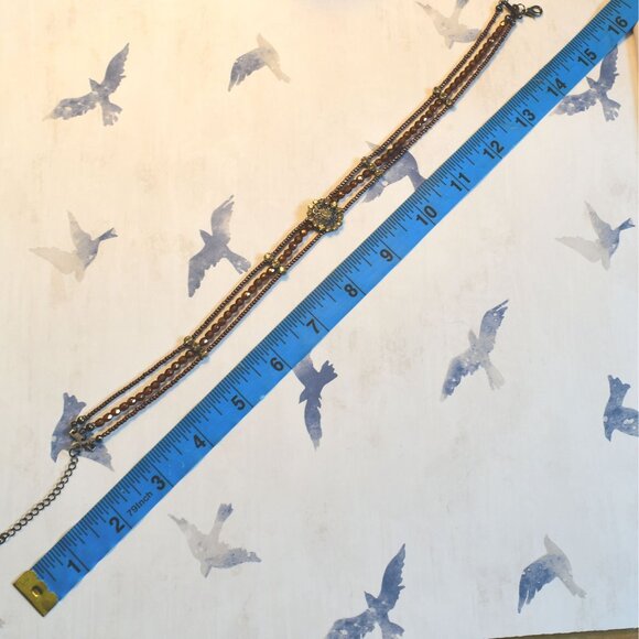 Multi Layer Medallion Pendant Beaded Choker Caroline C Estate Collection Piece - Picture 5 of 8